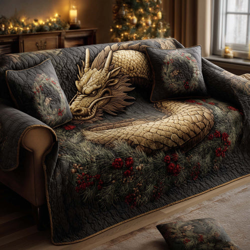 Majestic Dragon Quilted Sofa Cover GFTOHD12553