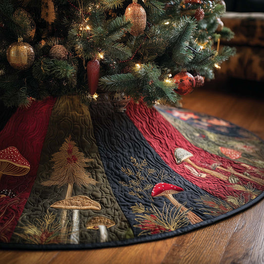 Mushroom Garden Quilted Tree Skirt GFTOHD12562