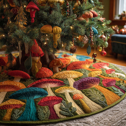 Mushroom Garden Quilted Tree Skirt GFTOHD12564