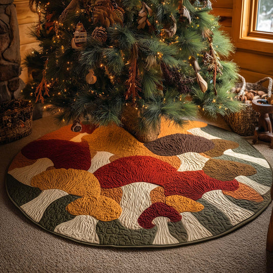 Mushroom Garden Quilted Tree Skirt GFTOHD12565