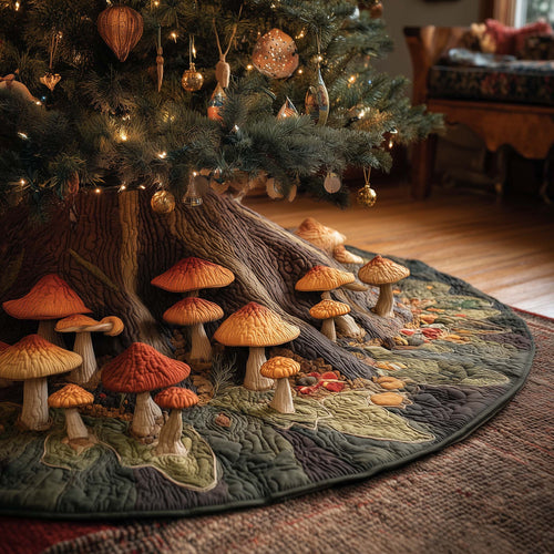Mushroom Garden Quilted Tree Skirt GFTOHD12567