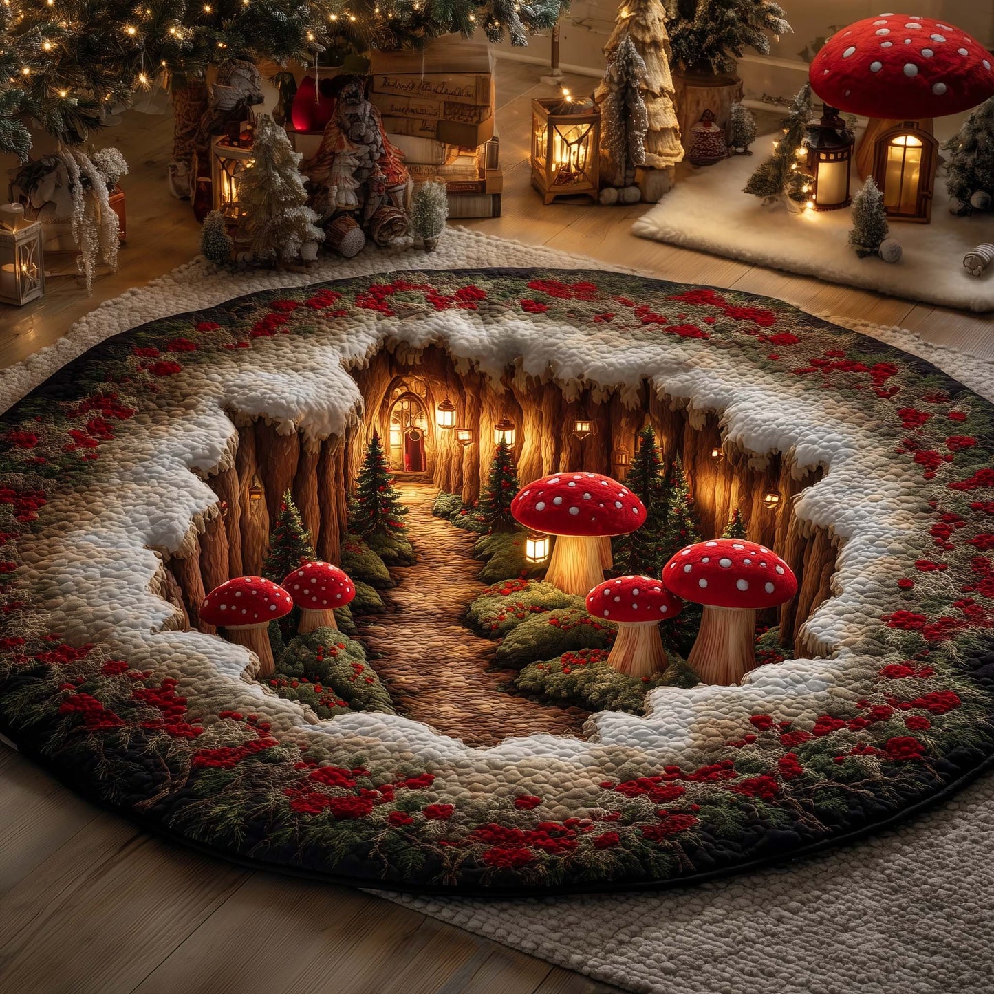 Mushroom Quilted Round Mat GFTOHD12570