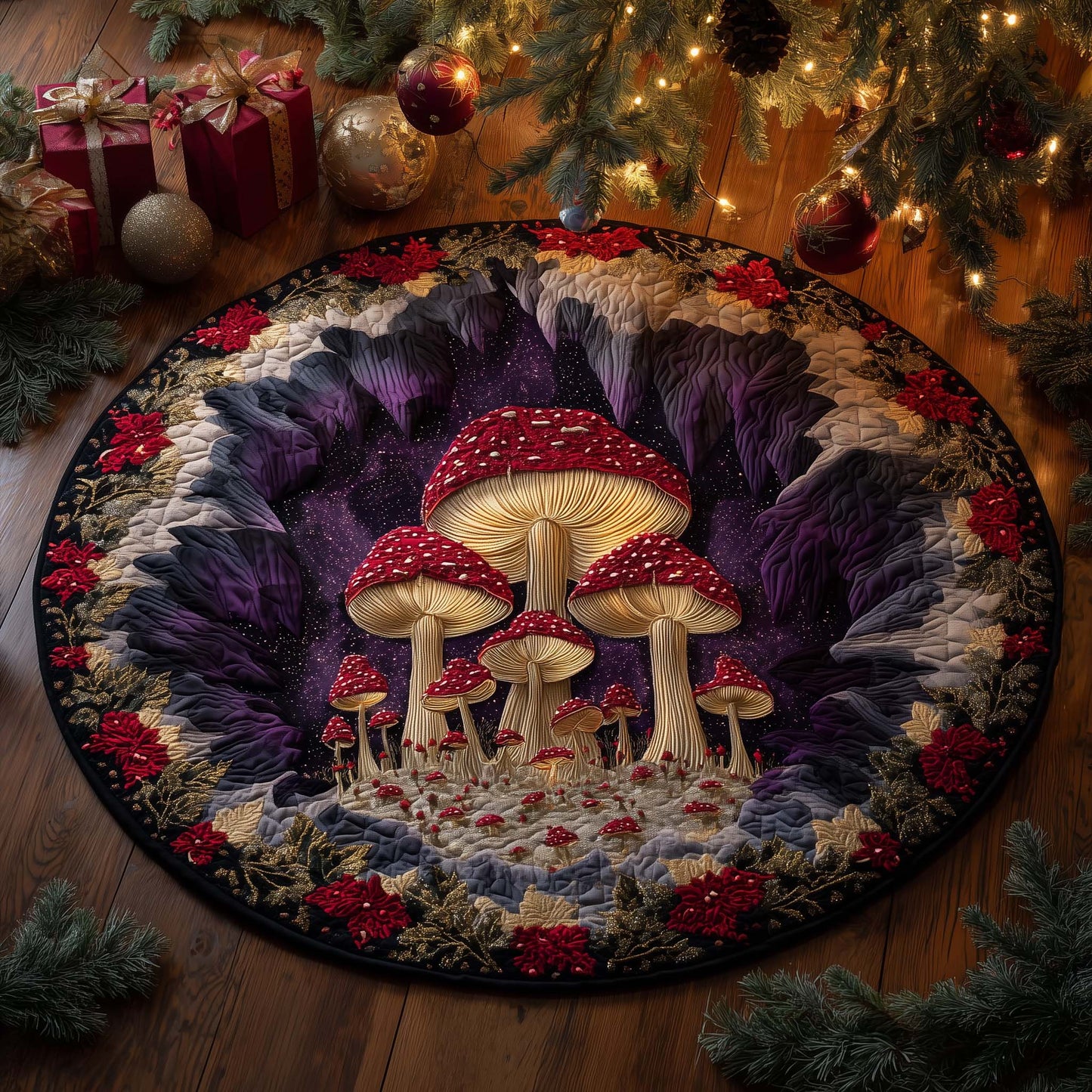 Mushroom Quilted Round Mat GFTOHD12575
