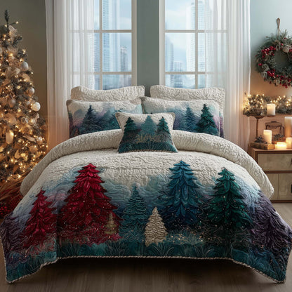 Christmas Pine Forest 3-Piece Quilted Bedding Set GFTOHD12618