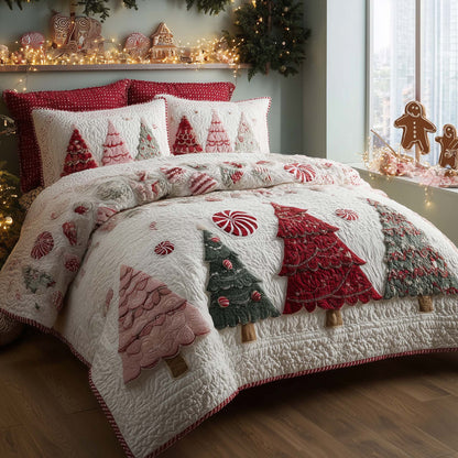 Christmas Pine Forest 3-Piece Quilted Bedding Set GFTOHD12619