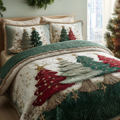 Christmas Pine Forest 3-Piece Quilted Bedding Set GFTOHD12624