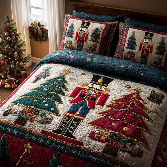 Christmas Pine Forest 3-Piece Quilted Bedding Set GFTOHD12625