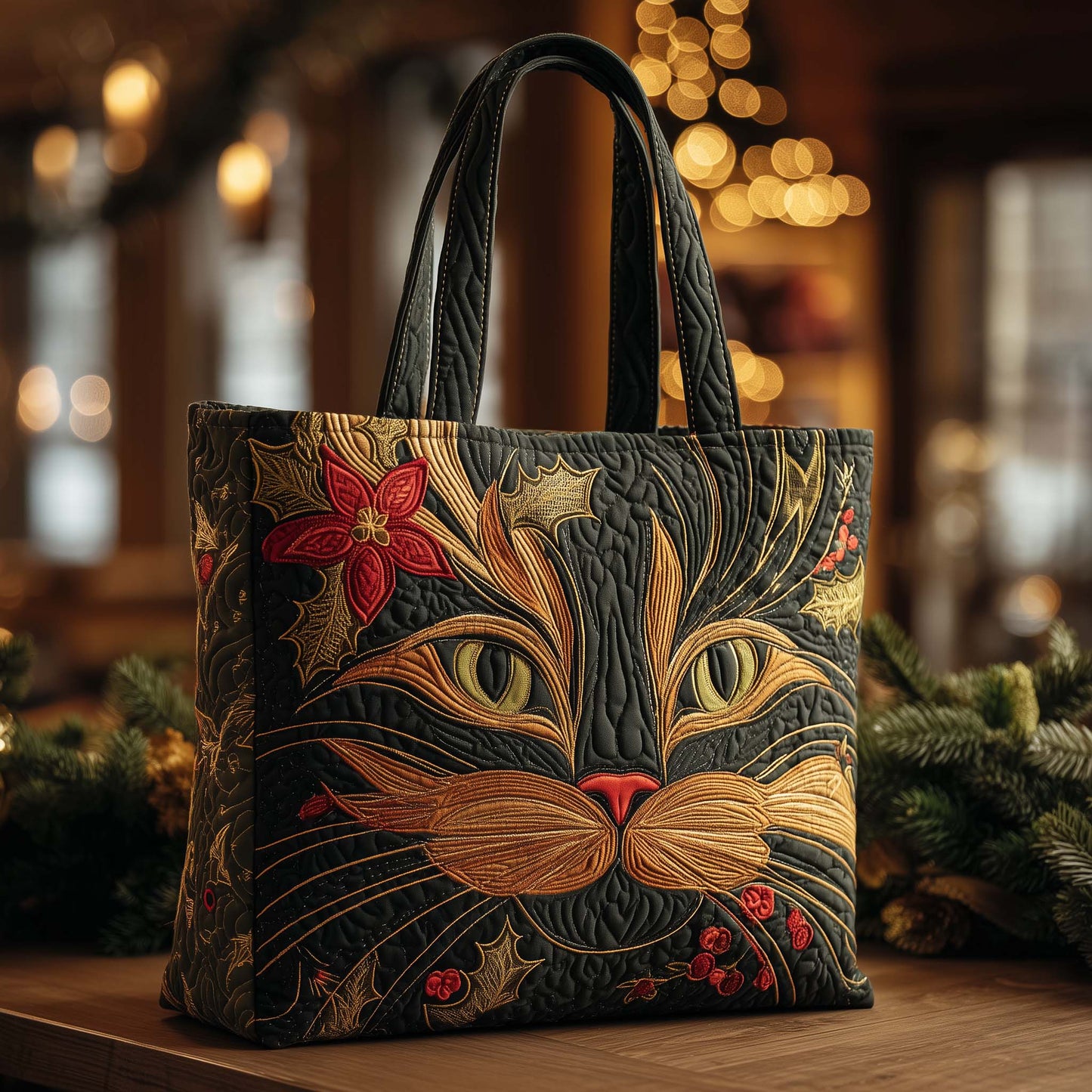 Catitude Charm Quilted Tote Bag GFTOHD12654