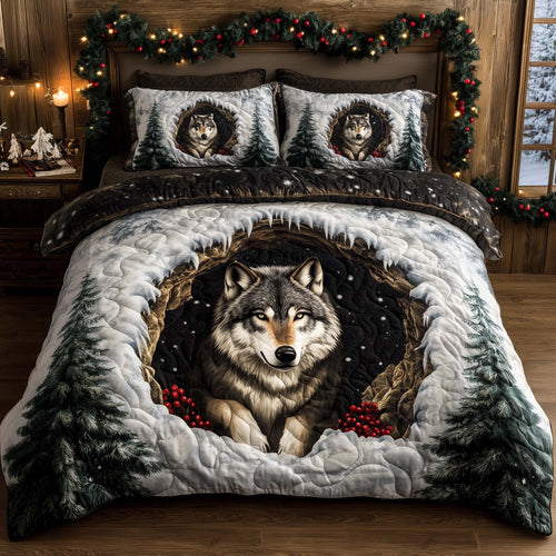 Winter Wild Wolf Duvet Cover Set GFTOHD12686