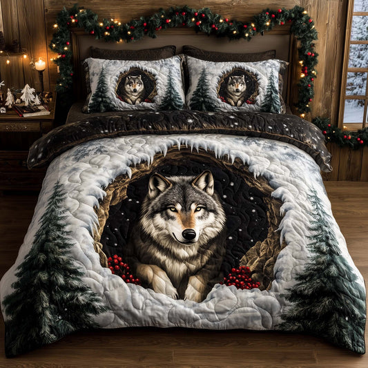 Winter Wild Wolf Duvet Cover Set GFTOHD12686