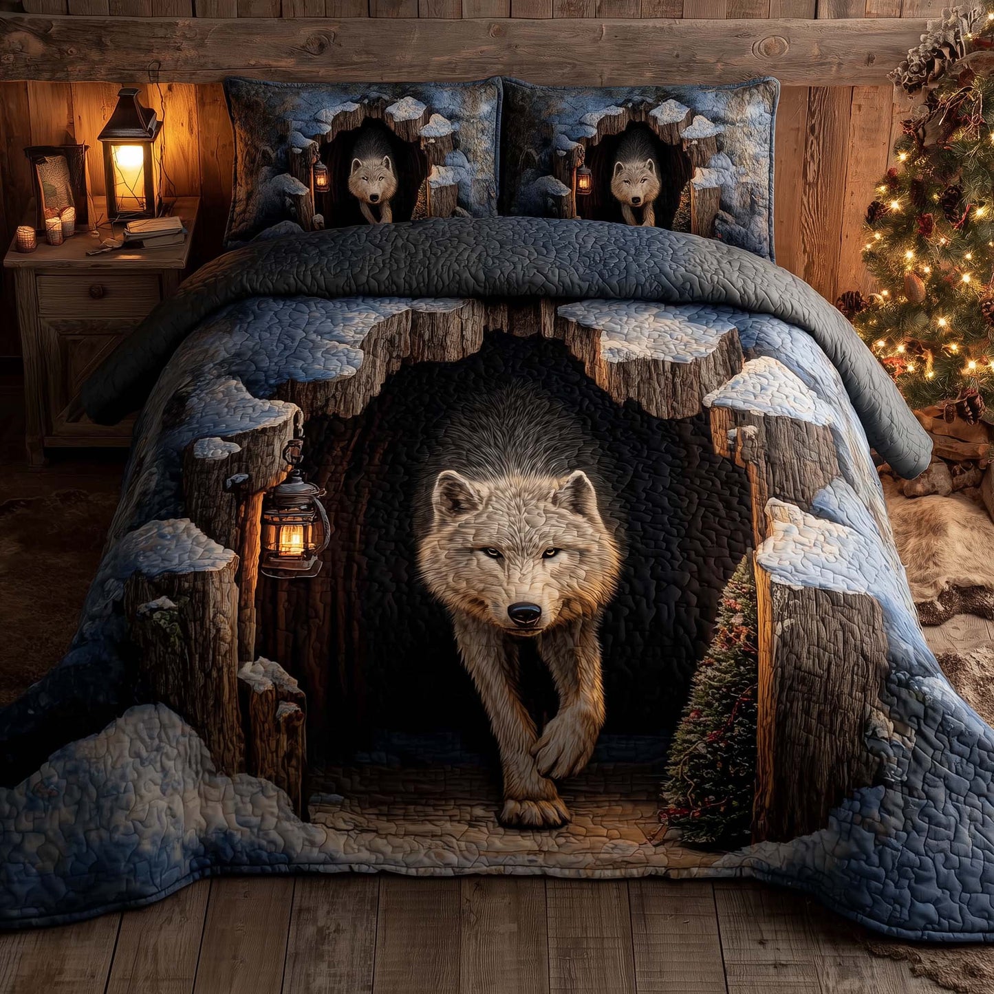 Winter Wild Wolf Duvet Cover Set GFTOHD12693