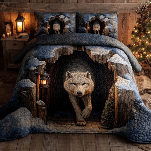 Winter Wild Wolf Duvet Cover Set GFTOHD12693