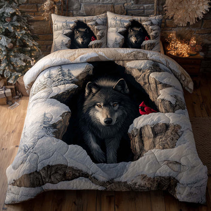 Winter Wild Wolf Duvet Cover Set GFTOHD12695