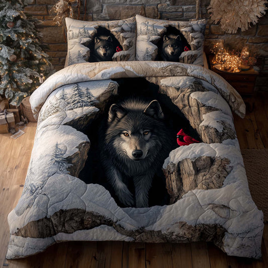 Winter Wild Wolf Duvet Cover Set GFTOHD12695
