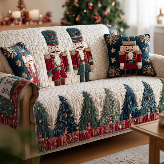 Festive Nutcracker Quilted Sofa Cover GFTOHD12734