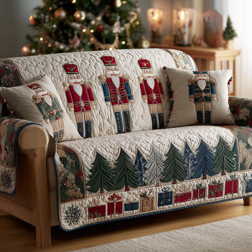 Festive Nutcracker Quilted Sofa Cover GFTOHD12736