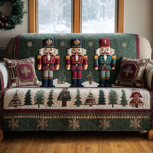 Festive Nutcracker Quilted Sofa Cover GFTOHD12737