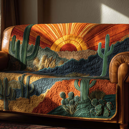 Cactus Sunset Quilted Sofa Cover GFTOHD12741