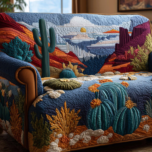 Southwest Cactus Quilted Sofa Cover GFTOHD12745