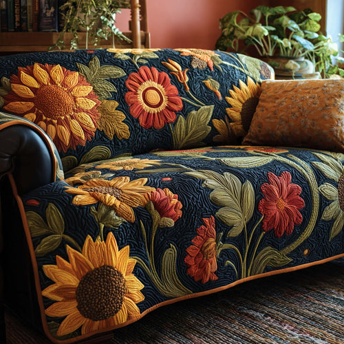Sunflower Bloom Quilted Sofa Cover GFTOHD12754