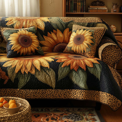 Sunflower Bloom Quilted Sofa Cover GFTOHD12756