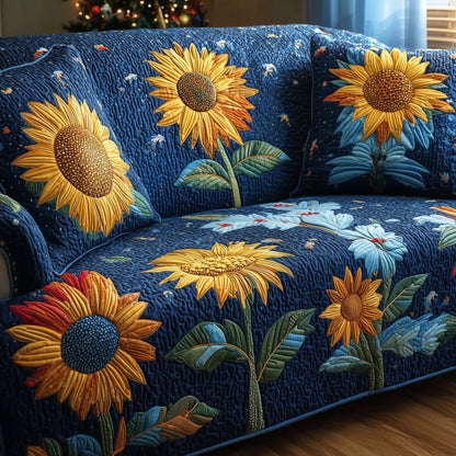 Sunflower Bloom Quilted Sofa Cover GFTOHD12757