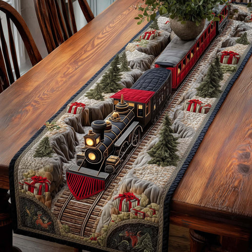 Christmas Train Quilted Table Runner GFTOHD12783