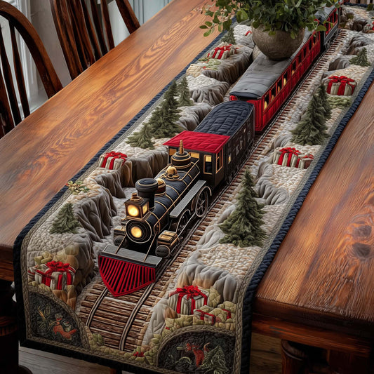 Christmas Train Quilted Table Runner GFTOHD12783
