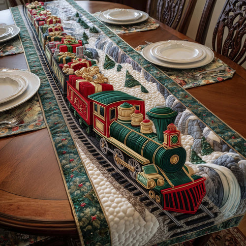 Christmas Train Quilted Table Runner GFTOHD12785