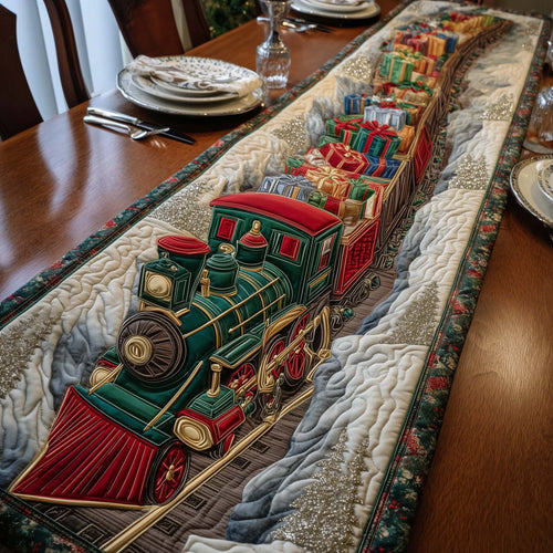Christmas Train Quilted Table Runner GFTOHD12786