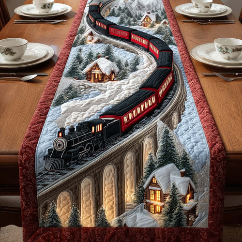 Christmas Train Quilted Table Runner GFTOHD12788