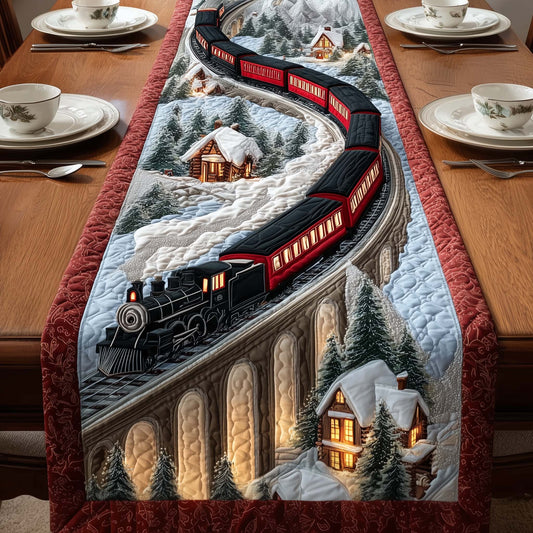 Christmas Train Quilted Table Runner GFTOHD12788