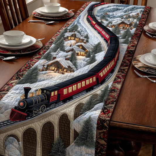 Christmas Train Quilted Table Runner GFTOHD12789