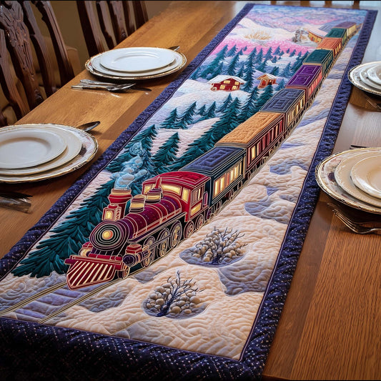 Christmas Train Quilted Table Runner GFTOHD12790