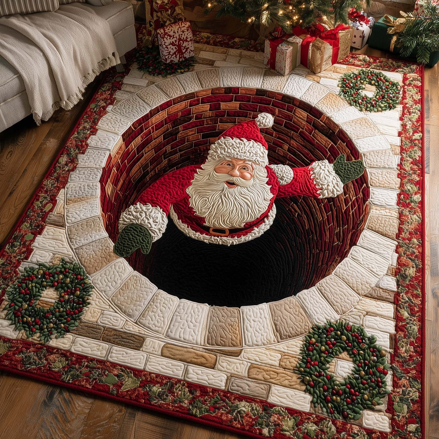 Christmas Santa Delight Area Rug GFTOHD12793