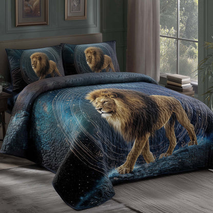 Majestic Lion 3-Piece Quilted Bedding Set GFTOHD12972