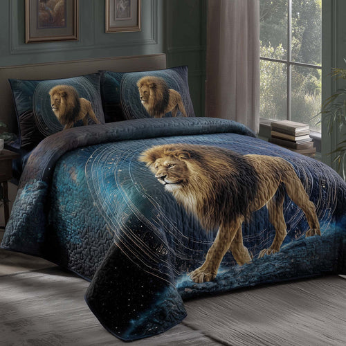 Majestic Lion 3-Piece Quilted Bedding Set GFTOHD12972