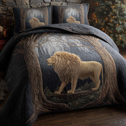 Majestic Lion 3-Piece Quilted Bedding Set GFTOHD12973