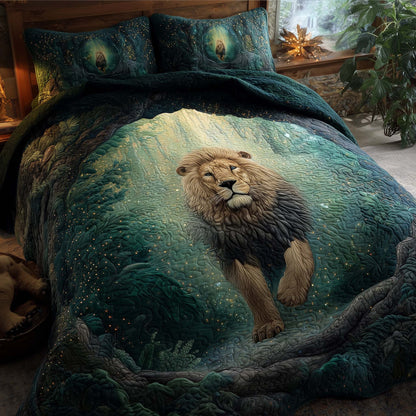 Majestic Lion 3-Piece Quilted Bedding Set GFTOHD12977