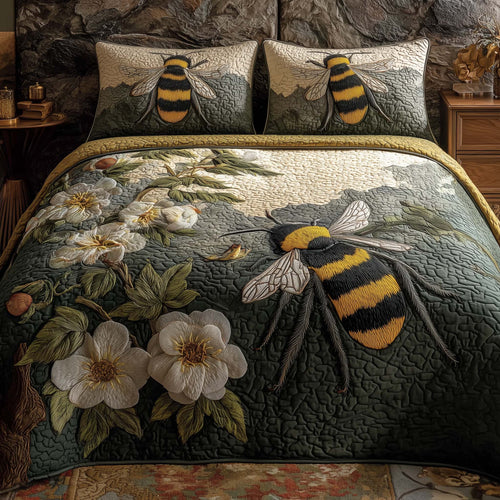 Bee Heaven 3-Piece Quilted Bedding Set GFTOHD12985