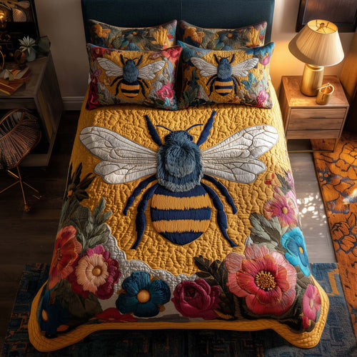 Bee Heaven 3-Piece Quilted Bedding Set GFTOHD12987