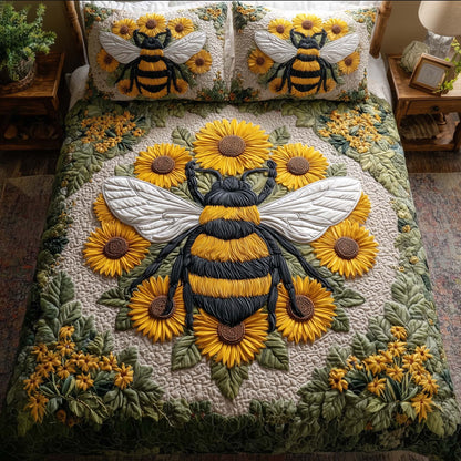 Bee Heaven 3-Piece Quilted Bedding Set GFTOHD12990