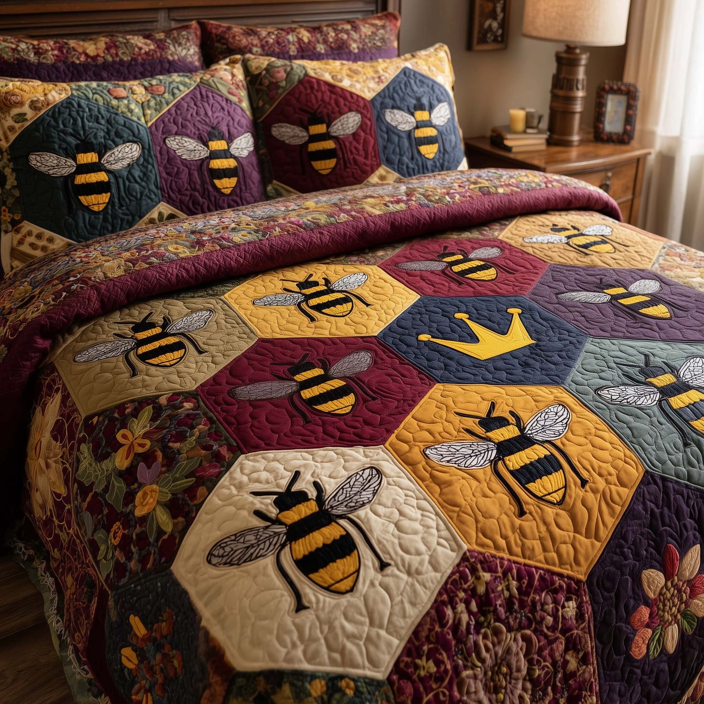 Bee Heaven 3-Piece Quilted Bedding Set GFTOHD12991