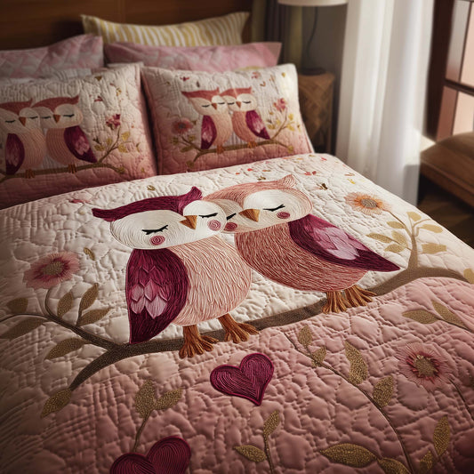 Valentine Couple 3-Piece Quilted Bedding Set GFTOHD13011