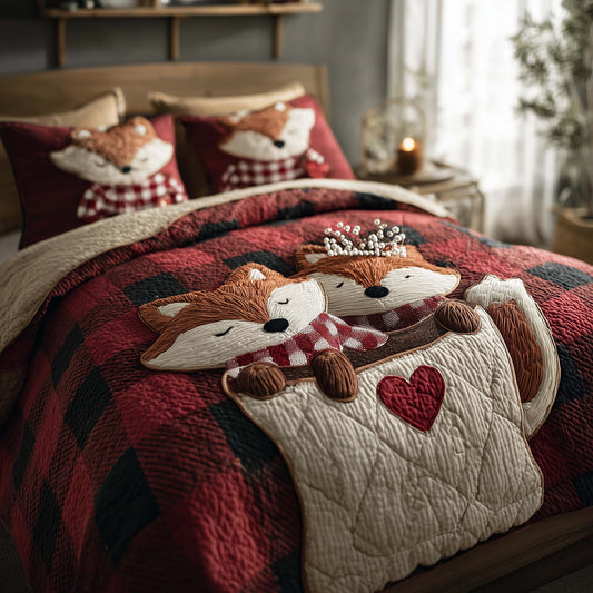 Valentine Couple 3-Piece Quilted Bedding Set GFTOHD13012