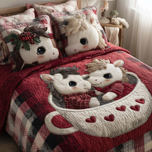 Valentine Couple 3-Piece Quilted Bedding Set GFTOHD13014