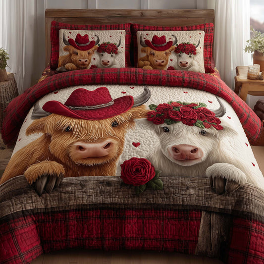 Valentine Couple 3-Piece Quilted Bedding Set GFTOHD13015