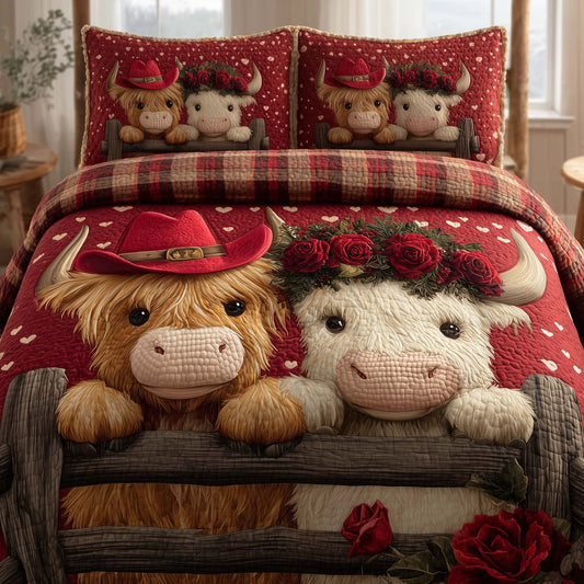 Valentine Couple 3-Piece Quilted Bedding Set GFTOHD13016