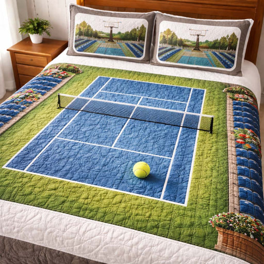 Tennis Court 3-Piece Quilted Bedding Set GFTOHD13037