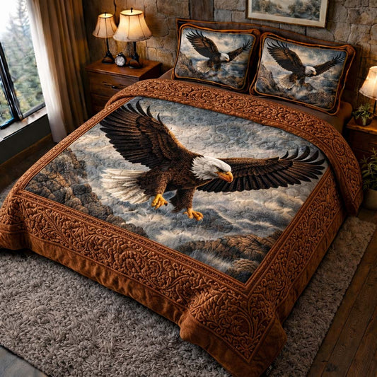 Majestic Eagle 3-Piece Quilted Bedding Set GFTOHD13039